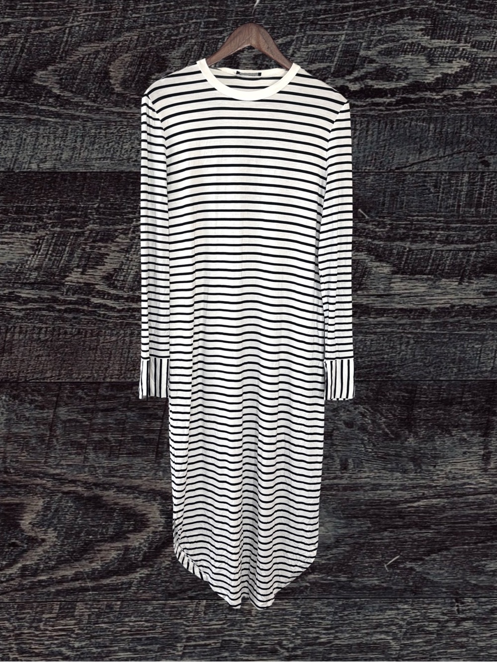 The Fifth Label Black and White Sheath Dress Long Sleeve Crew Neck